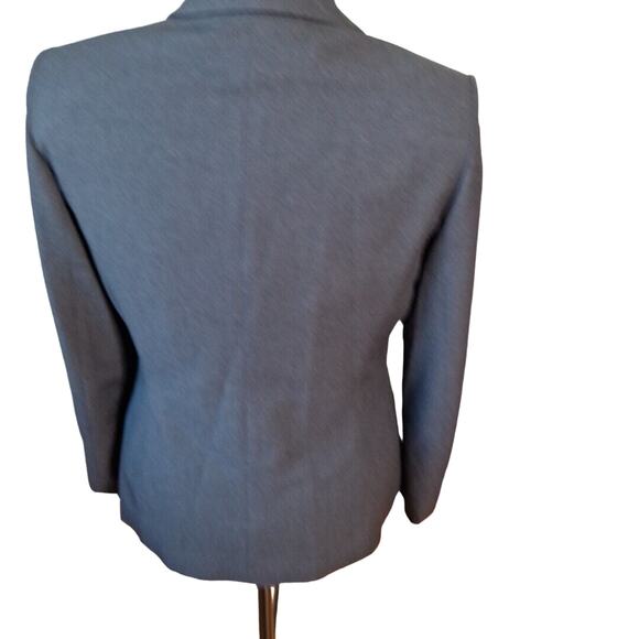 Y2K Charcoal Gray Peak Lapel Blazer Jacket Stretch Women Size 10 Business Casual - Picture 4 of 8